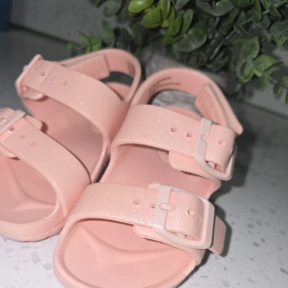 Cat & Jack Peach Glitter Kids Sandals